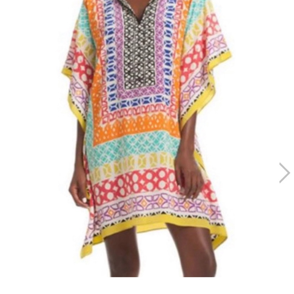 Trina Turk “THEODORA TUNIC" COVER-UP Silk One-Size